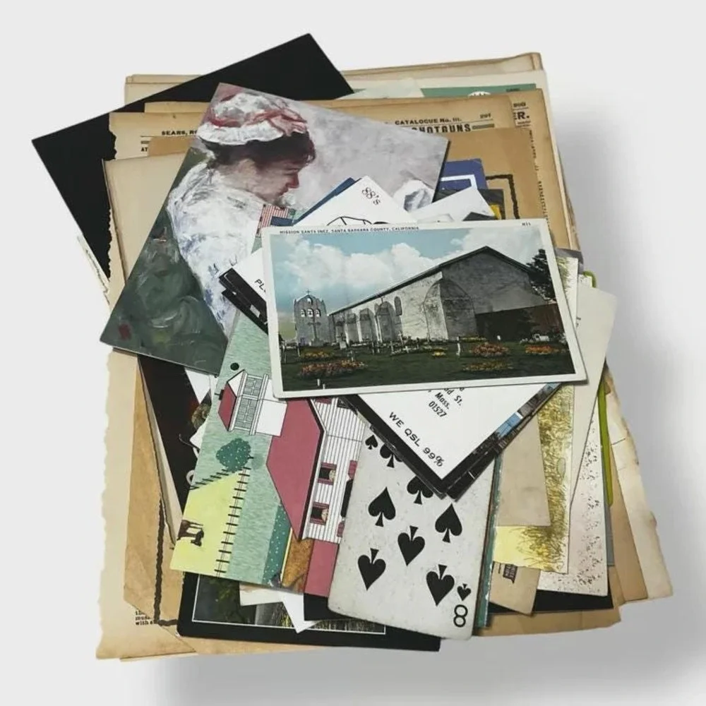 100+ piece Ephemera Lot 18 Collage Crafting Junk Journals Scrapbooking